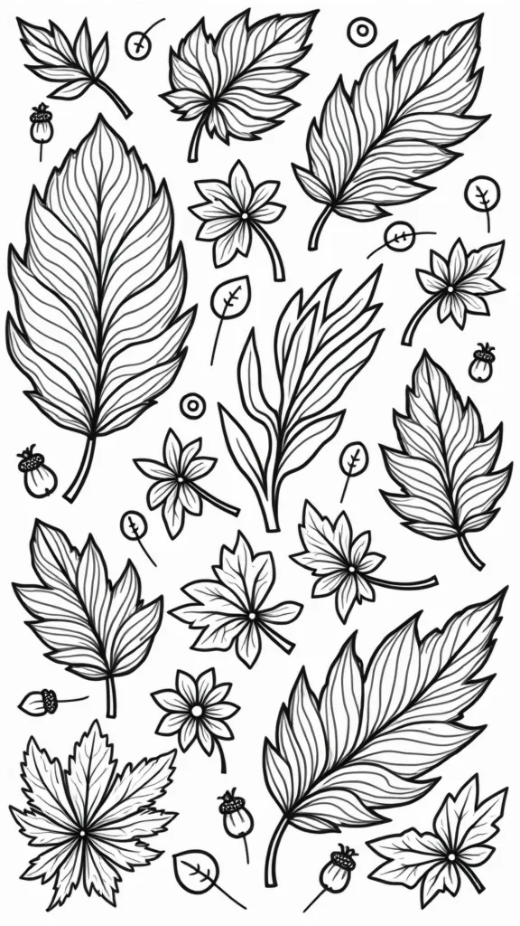 coloring pages leaf